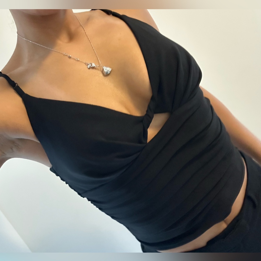 Zara cut out crop Black Women's Top